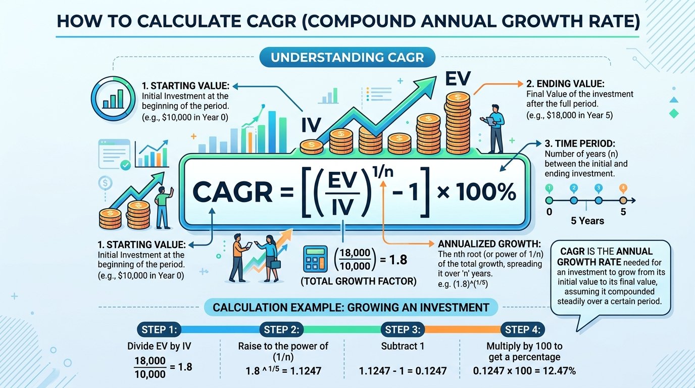 CAGR Formula Breakdown Infographic