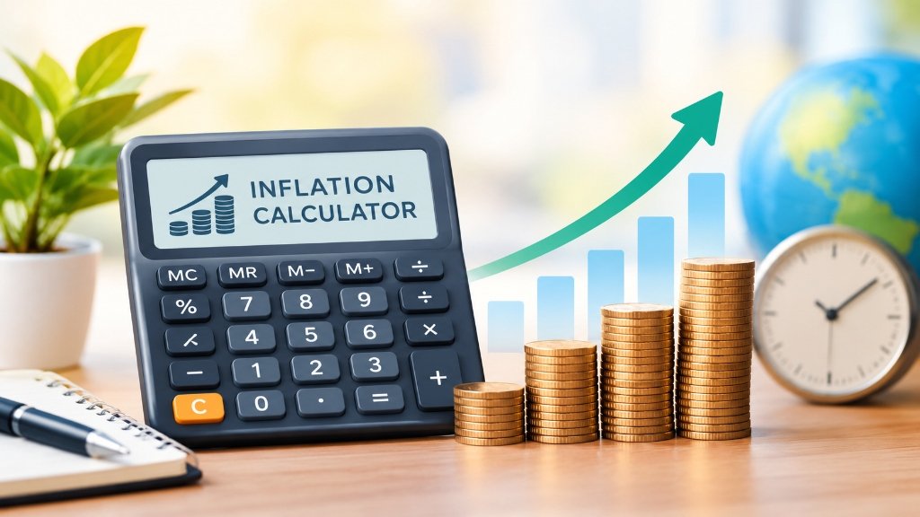 Inflation calculator showing rising costs and the changing value of money over time.