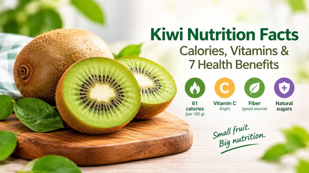 Fresh green kiwi fruit cut in half alongside whole kiwi fruit